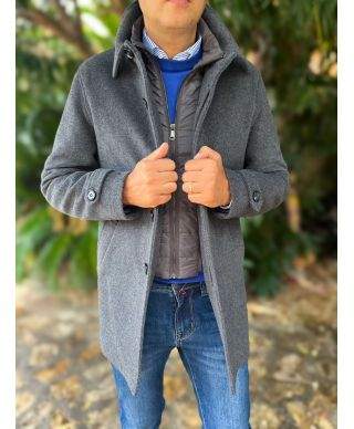 Cappotto uomo, Blu - Pettorina staccabile