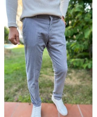 Spodnie sztruksowe szare, Jerry - Paul Miranda – Eleganckie Made in Italy