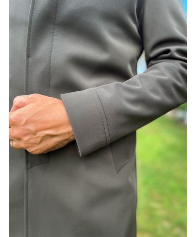 Trench męski zielony militarny – Paul Miranda - Elegancki płaszcz Made in Italy