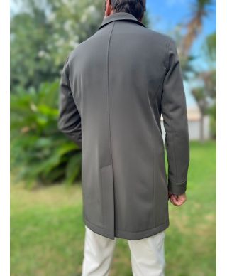 Trench męski zielony militarny – Paul Miranda - Elegancki płaszcz Made in Italy