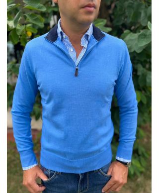 Sweter męski z półzamkiem - KeyJey