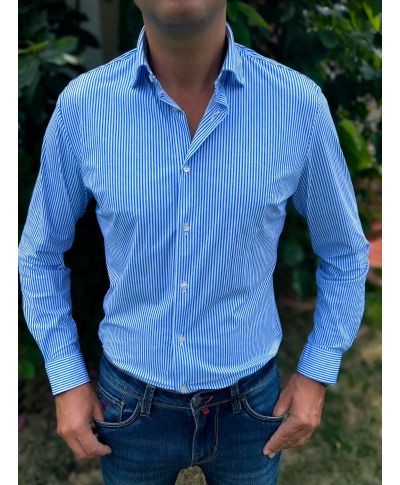 Niebieska koszula męska - Bez prasowania – Stylowa i wygodna - KeyJey