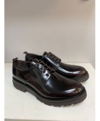 Eleganckie buty sznurowane męskie – Skóra cielęca Bordeaux, włoska jakość - Made in Italy