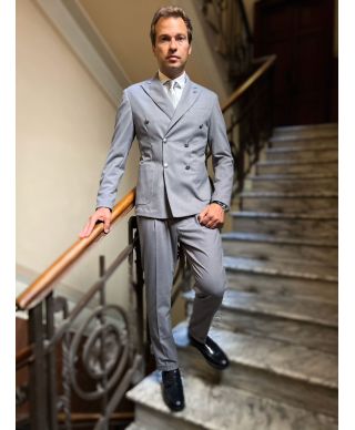 Marynarka dwurzędowa szara – PAUL MIRANDA - Made in Italy