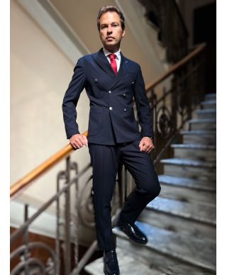 Marynarka dwurzędowa granatowa – PAUL Miranda - Made in Italy