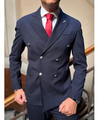 Marynarka dwurzędowa granatowa – PAUL Miranda - Made in Italy
