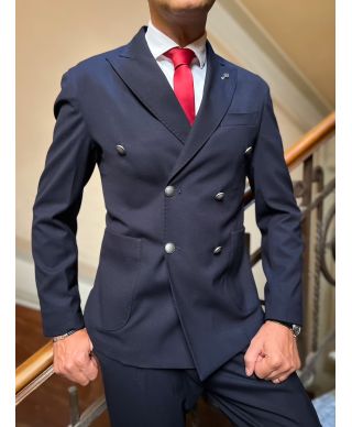 Marynarka dwurzędowa granatowa – PAUL Miranda - Made in Italy