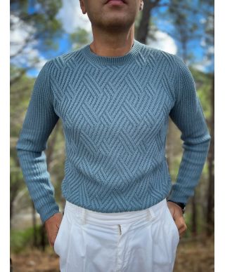Sweter męski turchese Cris – elegancja, która ogrzewa w każdy zimowy dzień