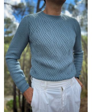 Sweter męski turchese Cris – elegancja, która ogrzewa w każdy zimowy dzień