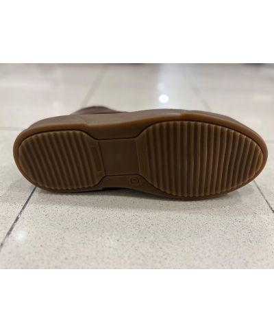 Brązowe skórzane sneakersy męskie - Antypoślizgowa podeszwa - Made in Italy