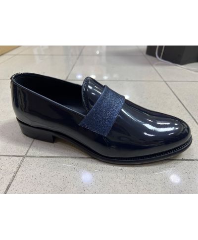 Granatowe mokasyny męskie ze skóry – Elegancja na wyjątkowe okazje - Made in Italy