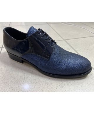 Buty wizytowe z lakierowanymi wstawkami i brokatowym wykończeniem - Aster