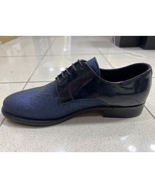 Buty wizytowe z lakierowanymi wstawkami i brokatowym wykończeniem - Aster