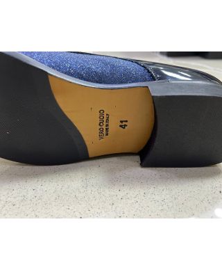 Buty wizytowe z lakierowanymi wstawkami i brokatowym wykończeniem - Aster