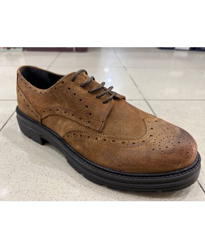Zamszowe buty męskie Reims – Eleganckie franciszkany z prawdziwej skóry Made in Italy
