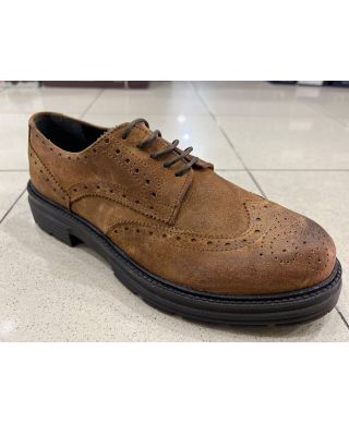 Zamszowe buty męskie Reims – Eleganckie franciszkany z prawdziwej skóry Made in Italy