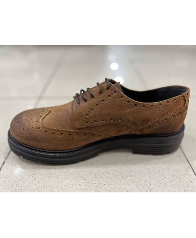 Zamszowe buty męskie Reims – Eleganckie franciszkany z prawdziwej skóry Made in Italy
