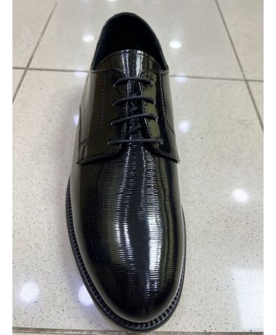Czarne buty wiązane Margellina - Lakierowana skóra - Obuwie na ślub i wyjątkowe okazje – Made in Italy