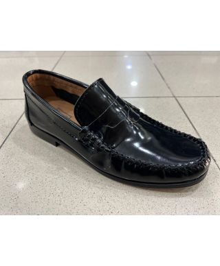 Klasyczne mokasyny męskie Savoy – Czarne, lakierowane - Styl biznesowy i komfort klasy premium