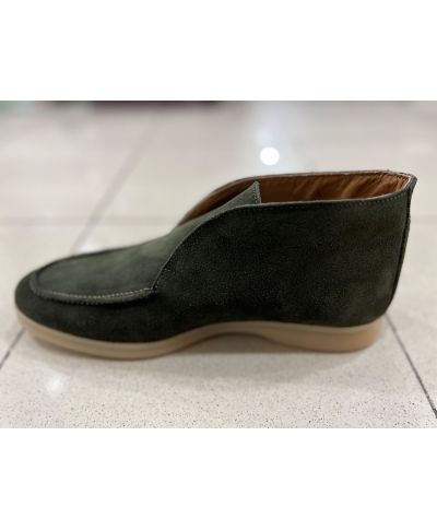 Wysokie buty męskie Joys – zielony zamsz, włoska elegancja i komfort na co dzień
