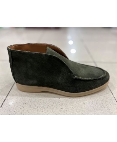 Wysokie buty męskie Joys – zielony zamsz, włoska elegancja i komfort na co dzień