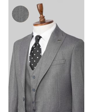 Szary garnitur z kamizelką Hampton – elegancki komplet na ślub i do pracy