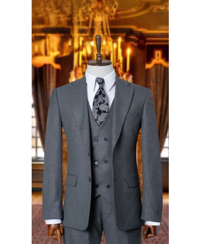 Abito grigio gilet doppiopetto