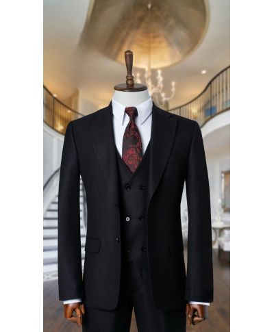 Abito nero gilet doppiopetto