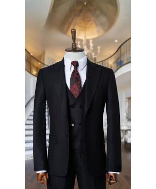 Abito nero gilet doppiopetto