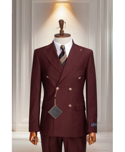 Abito bordeaux doppio petto