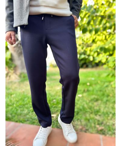 Eleganckie męskie spodnie dresowe Fabius w kolorze granatowym – Paul Miranda