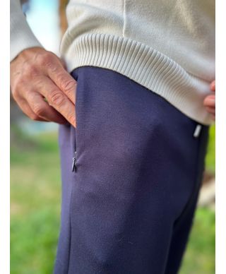 Eleganckie męskie spodnie dresowe Fabius w kolorze granatowym – Paul Miranda