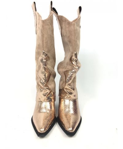 Stivali texani - beige - Tacco alto