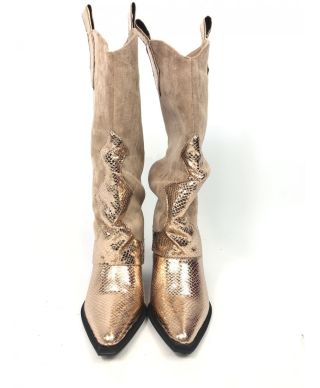 Stivali texani - beige - Tacco alto