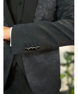 Smoking uomo damascato con gilet - Damasco