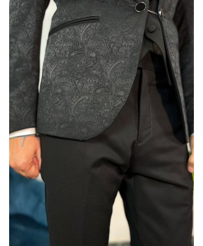 Smoking uomo damascato con gilet - Damasco