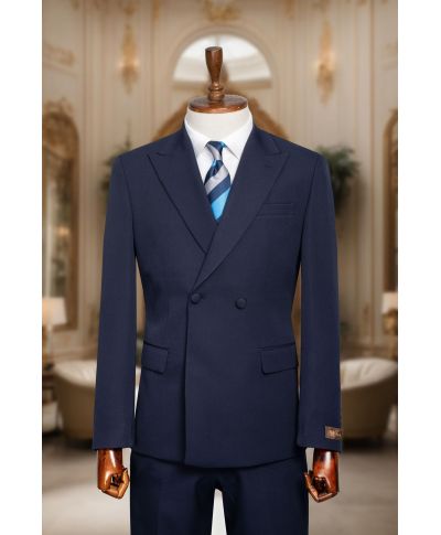 Garnitur męski dwurzędowy w kolorze niebieski elektryczny – Model Gio