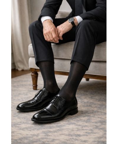 Calze uomo in filo di scozia nere