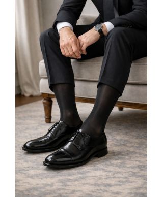 Calze uomo in filo di scozia nere