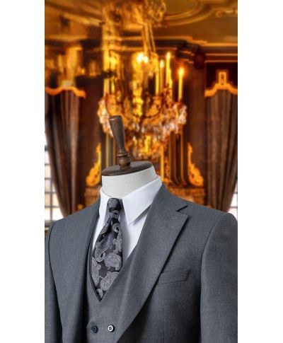 Garnitur Męski Cortina – Trzyczęściowy Komplet Slim Fit z Kamizelką