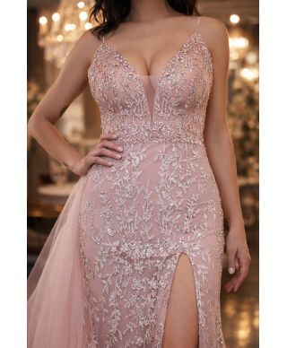 Abito a sirena con coda staccabile - Rosa