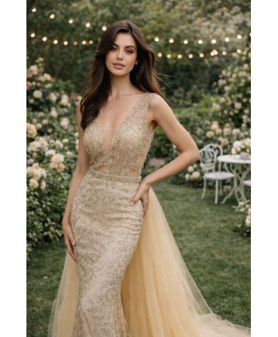 Abito a sirena oro - Coda staccabile