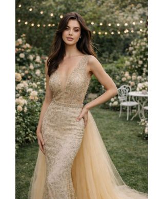 Abito a sirena oro - Coda staccabile
