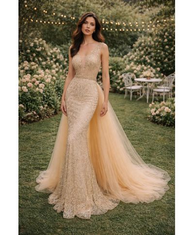 Abito a sirena oro - Coda staccabile