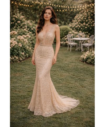 Abito a sirena oro - Coda staccabile