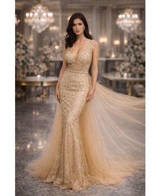 Abito a sirena oro - Coda staccabile