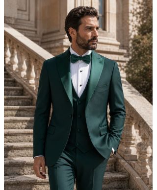 Smoking uomo con gilet, verde - Pascal