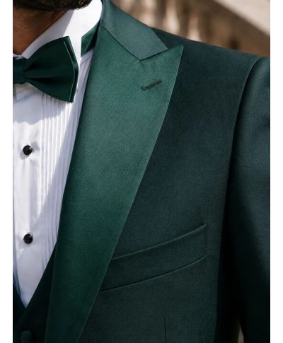 Smoking uomo con gilet, verde - Pascal