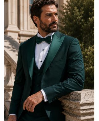 Smoking uomo con gilet, verde - Pascal