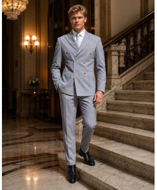 Marynarka dwurzędowa szara – PAUL MIRANDA - Made in Italy